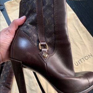 Louis Vuitton Monogram Boots Booties Brown 39.5